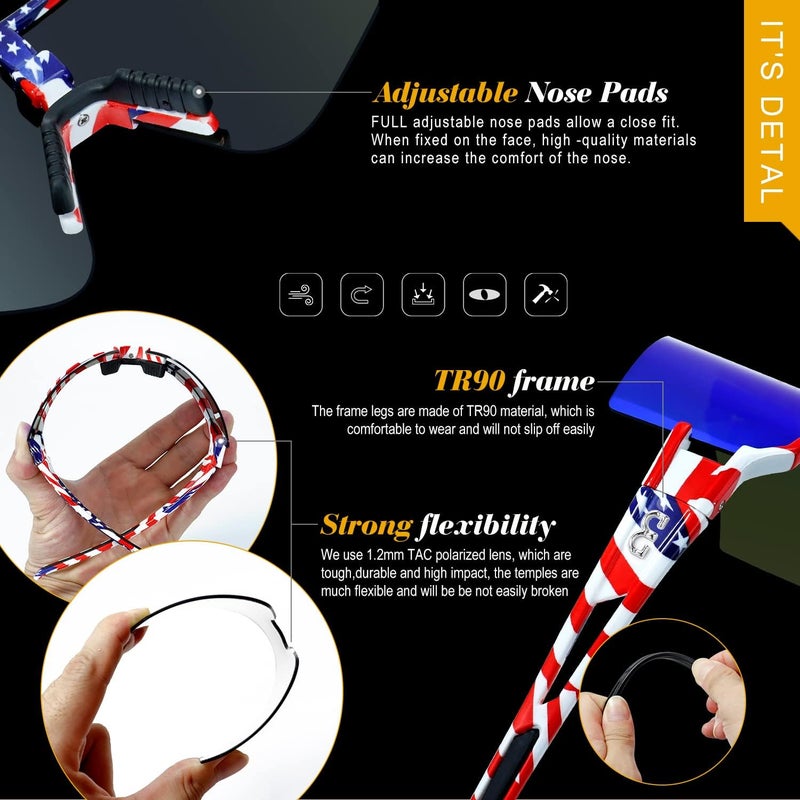 AVV Store Polarized cycling glasses sports sunglasses,UV400 Protection Fishing Driving running baseball sunglasses for men women - Image 4
